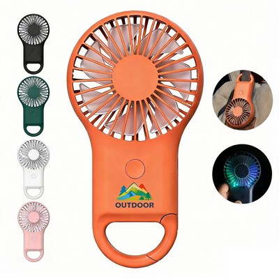 Full Color Mini Hand Fan w/ LED Light