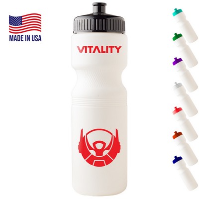 Bike Bottle USA made 28 oz plastic water bottles push spout
